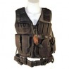 DMoniac Veste tactique BK 8 poches holster + ceinturon