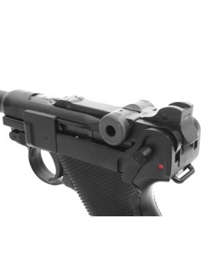 Réplique pistolet airsoft CO2 KWC Luger P08 full metal canon 4 pouces - cal  6mm