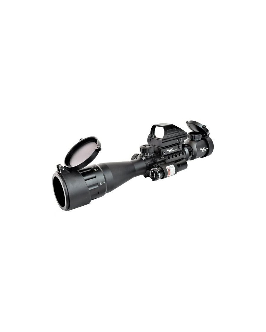 JS-TACTICAL COMBO SCOPE RED DOT LASER 3x-x9-40